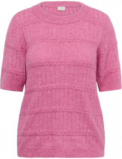 Kaffe Curve Minia Pullover Pink Power Melange - Striktrøjer - 