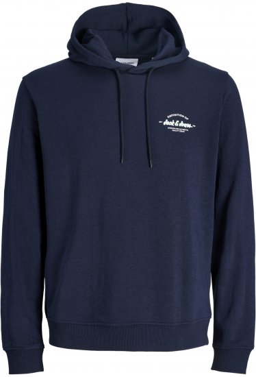 Jack & Jones Brandon Hoodie Blue - Trøjer og hættetrøjer - Trøjer og Hættetrøjer i store størrelser - 2XL-14XL
