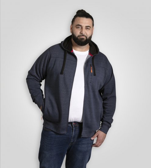 D555 Mansfield Hoodie with Zipper Navy - Trøjer og hættetrøjer - Trøjer og Hættetrøjer i store størrelser - 2XL-14XL