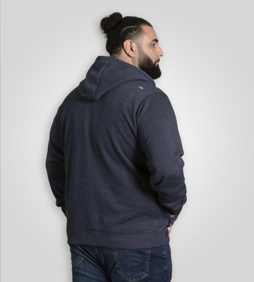 D555 Mansfield Hoodie with Zipper Navy - Trøjer og hættetrøjer - Trøjer og Hættetrøjer i store størrelser - 2XL-14XL