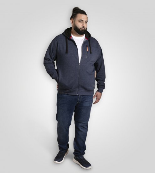 D555 Mansfield Hoodie with Zipper Navy - Trøjer og hættetrøjer - Trøjer og Hættetrøjer i store størrelser - 2XL-14XL
