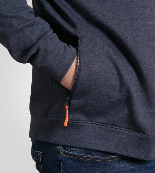 D555 Mansfield Hoodie with Zipper Navy - Trøjer og hættetrøjer - Trøjer og Hættetrøjer i store størrelser - 2XL-14XL