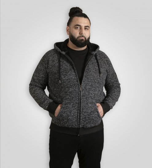 Duke Fareham Bonded Sherpa Lining Knitted Hoodie Grey - Trøjer og hættetrøjer - Trøjer og Hættetrøjer i store størrelser - 2XL-14XL