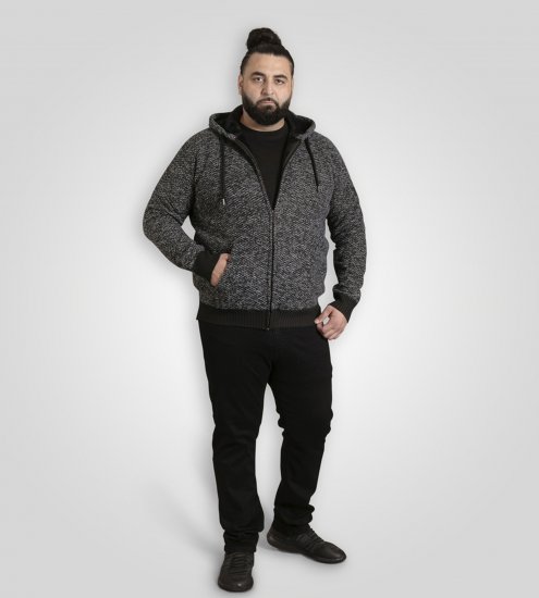 Duke Fareham Bonded Sherpa Lining Knitted Hoodie Grey - Trøjer og hættetrøjer - Trøjer og Hættetrøjer i store størrelser - 2XL-14XL