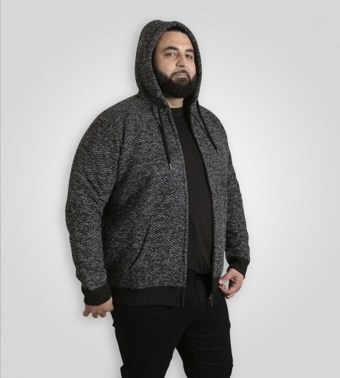Duke Fareham Bonded Sherpa Lining Knitted Hoodie Grey - Trøjer og hættetrøjer - Trøjer og Hættetrøjer i store størrelser - 2XL-14XL