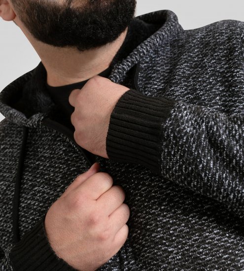 Duke Fareham Bonded Sherpa Lining Knitted Hoodie Grey - Trøjer og hættetrøjer - Trøjer og Hættetrøjer i store størrelser - 2XL-14XL