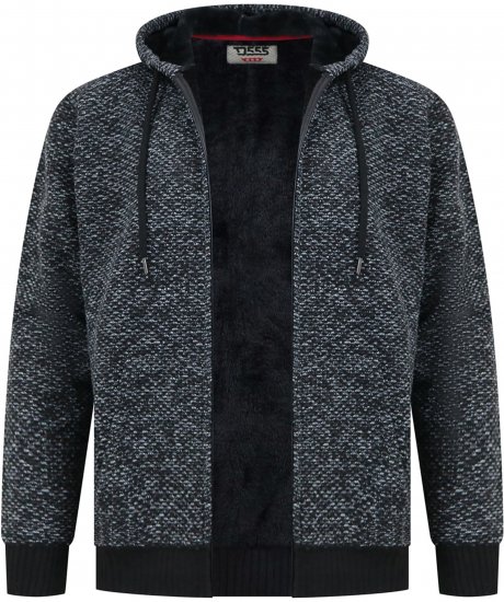 Duke Fareham Bonded Sherpa Lining Knitted Hoodie Grey - Trøjer og hættetrøjer - Trøjer og Hættetrøjer i store størrelser - 2XL-14XL