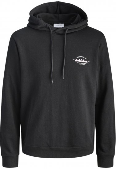 Jack & Jones Brandon Hoodie Black - Trøjer og hættetrøjer - Trøjer og Hættetrøjer i store størrelser - 2XL-14XL