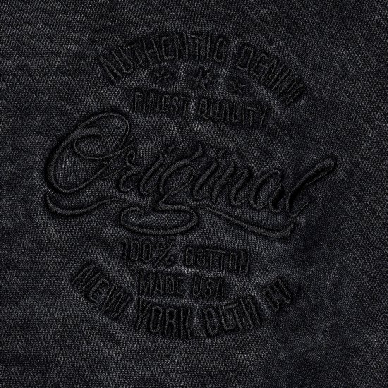 Kam Jeans 7082 Garment DYE with Zipper Hoodie Black - Trøjer og hættetrøjer - Trøjer og Hættetrøjer i store størrelser - 2XL-14XL
