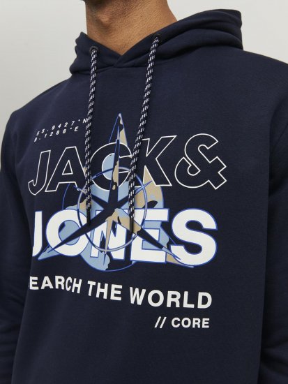 Jack & Jones Hunt Hoodie Navy - Trøjer og hættetrøjer - Trøjer og Hættetrøjer i store størrelser - 2XL-14XL