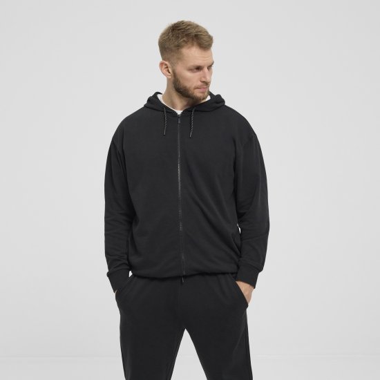 North Latitude Denim Hooded Full-Zip Sweatshirt Black TALL - TALL trøjer - 