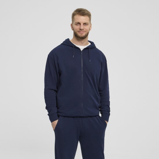 North Latitude Denim Hooded Full-Zip Sweatshirt Navy TALL - TALL trøjer - 