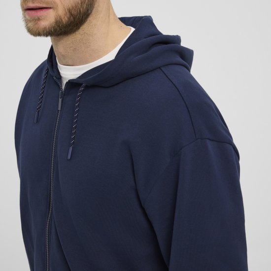 North Latitude Denim Hooded Full-Zip Sweatshirt Navy TALL - TALL trøjer - 