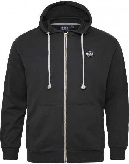 North Latitude Cardigan Hoodie Black - Trøjer og hættetrøjer - Trøjer og Hættetrøjer i store størrelser - 2XL-14XL