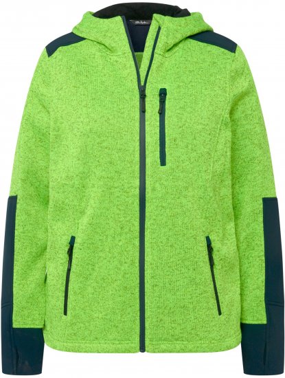 Ulla Popken Contrast Inserts Sweater Knit Hoodie Light Green - Hættetrøjer og sweatshirts - Bløde sweatshirts, hoodies & strik