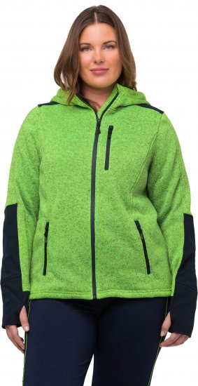 Ulla Popken Contrast Inserts Sweater Knit Hoodie Light Green - Hættetrøjer og sweatshirts - Bløde sweatshirts, hoodies & strik