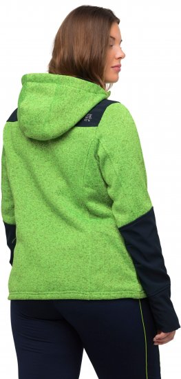 Ulla Popken Contrast Inserts Sweater Knit Hoodie Light Green - Hættetrøjer og sweatshirts - Bløde sweatshirts, hoodies & strik