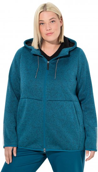 Ulla Popken Sweater Knit Fleece Hoodie Dark Petrol - Hættetrøjer og sweatshirts - 