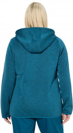 Ulla Popken Sweater Knit Fleece Hoodie Dark Petrol - Hættetrøjer og sweatshirts - 