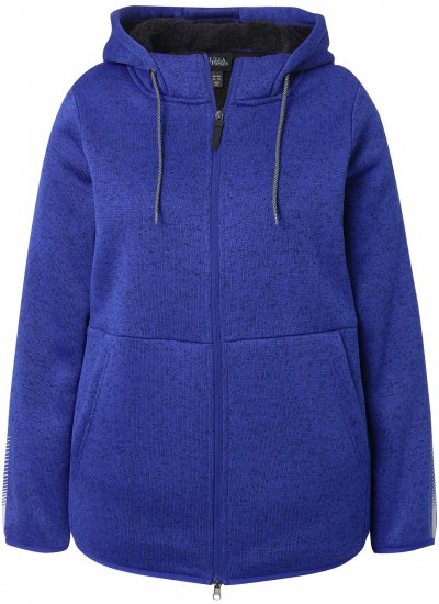 Ulla Popken Sweater Knit Fleece Hoodie Capri Blue - Hættetrøjer og sweatshirts - 