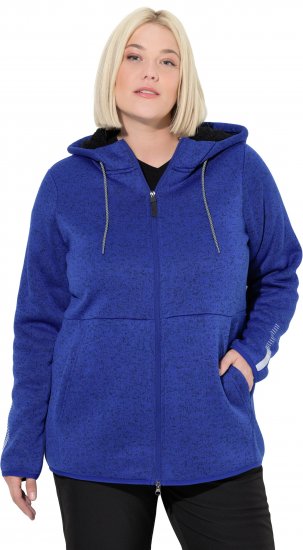 Ulla Popken Sweater Knit Fleece Hoodie Capri Blue - Hættetrøjer og sweatshirts - 