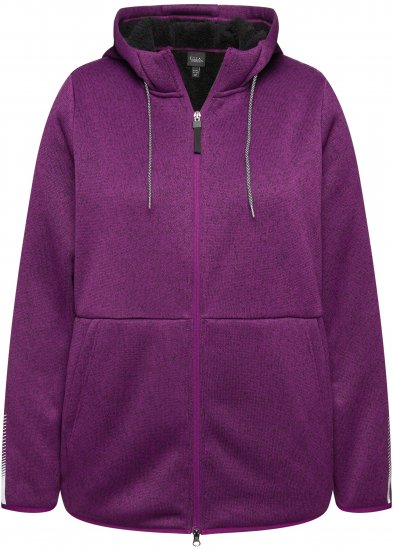 Ulla Popken Sweater Knit Fleece Hoodie Aubergine - Hættetrøjer og sweatshirts - 