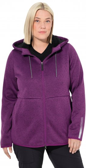 Ulla Popken Sweater Knit Fleece Hoodie Aubergine - Hættetrøjer og sweatshirts - 