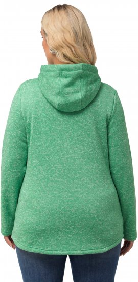 Ulla Popken Melange Knit Fleece Lined Hoodie Spring Green - Hættetrøjer og sweatshirts - 