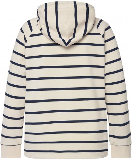 Ulla Popken Stripe Print Loungewear Hoodie Chalk - Hættetrøjer og sweatshirts - Bløde sweatshirts, hoodies & strik