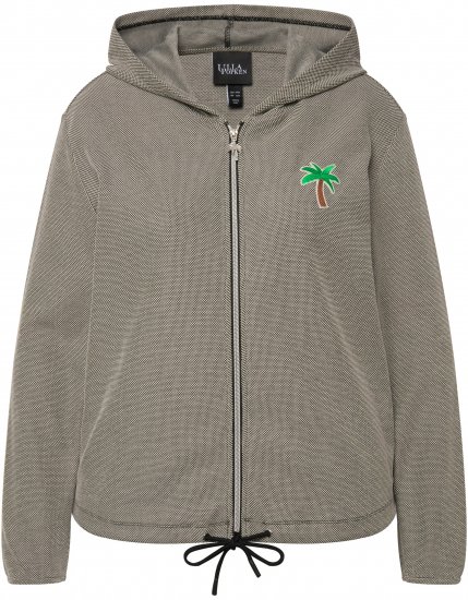 Ulla Popken Drawstring Hem Zip-Up Hoodie Grey - Hættetrøjer og sweatshirts - 