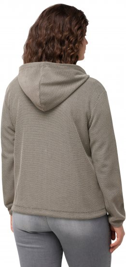 Ulla Popken Drawstring Hem Zip-Up Hoodie Grey - Hættetrøjer og sweatshirts - 