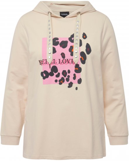 Ulla Popken REBEL LOVE Long Sleeve Graphic Hoodie Vanilla - Hættetrøjer og sweatshirts - Bløde sweatshirts, hoodies & strik