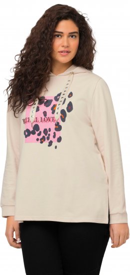 Ulla Popken REBEL LOVE Long Sleeve Graphic Hoodie Vanilla - Hættetrøjer og sweatshirts - Bløde sweatshirts, hoodies & strik