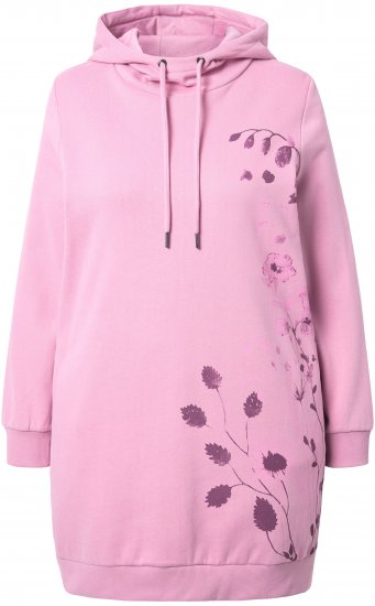 Ulla Popken Oversized Grass Graphic Hoodie Wildberry - Hættetrøjer og sweatshirts - Bløde sweatshirts, hoodies & strik