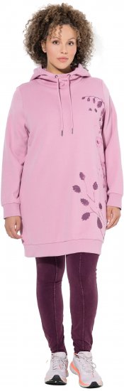 Ulla Popken Oversized Grass Graphic Hoodie Wildberry - Hættetrøjer og sweatshirts - Bløde sweatshirts, hoodies & strik