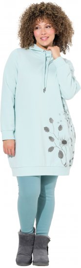 Ulla Popken Oversized Grass Graphic Hoodie Glacier Green - Hættetrøjer og sweatshirts - 