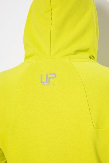 Ulla Popken Zippered Pocket and Reflective Piping Hoodie Green Apple - Hættetrøjer og sweatshirts - Bløde sweatshirts, hoodies & strik