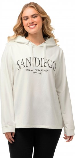 Ulla Popken City Name Graphic Hoodie Off-White - Hættetrøjer og sweatshirts - Bløde sweatshirts, hoodies & strik
