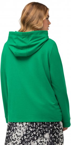 Ulla Popken City Name Graphic Hoodie Emerald Green - Hættetrøjer og sweatshirts - 