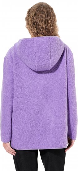 Ulla Popken Teddy Plush Long Sleeve Hoodie Pale Lilac - Hættetrøjer og sweatshirts - 