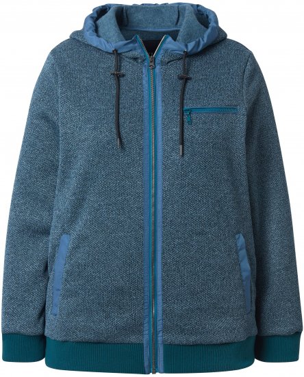 Ulla Popken Fleece-Lined Hoodie Dark Petrol - Hættetrøjer og sweatshirts - 
