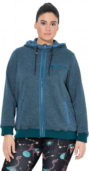 Ulla Popken Fleece-Lined Hoodie Dark Petrol - Hættetrøjer og sweatshirts - 