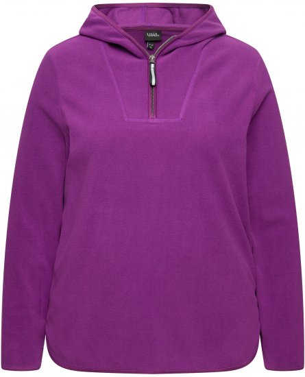 Ulla Popken Fleece Sweatshirt Hoodie Aubergine - Hættetrøjer og sweatshirts - 