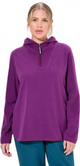 Ulla Popken Fleece Sweatshirt Hoodie Aubergine - Hættetrøjer og sweatshirts - 