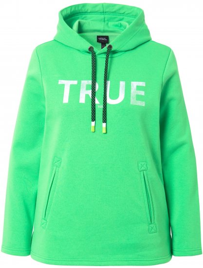 Ulla Popken TRUE Lettering Hoodie Mint Green - Hættetrøjer og sweatshirts - Bløde sweatshirts, hoodies & strik