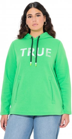 Ulla Popken TRUE Lettering Hoodie Mint Green - Hættetrøjer og sweatshirts - Bløde sweatshirts, hoodies & strik
