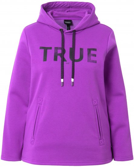 Ulla Popken TRUE Lettering Hoodie Neon Red - Hættetrøjer og sweatshirts - 
