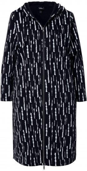 Ulla Popken Graphic Hooded Sweatshirt Dress Black - Hættetrøjer og sweatshirts - Bløde sweatshirts, hoodies & strik