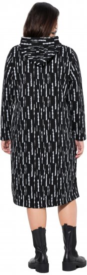 Ulla Popken Graphic Hooded Sweatshirt Dress Black - Hættetrøjer og sweatshirts - Bløde sweatshirts, hoodies & strik