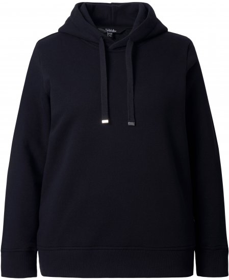 Ulla Popken Relaxed Fit Long Sleeve Hoodie Black - Hættetrøjer og sweatshirts - Bløde sweatshirts, hoodies & strik